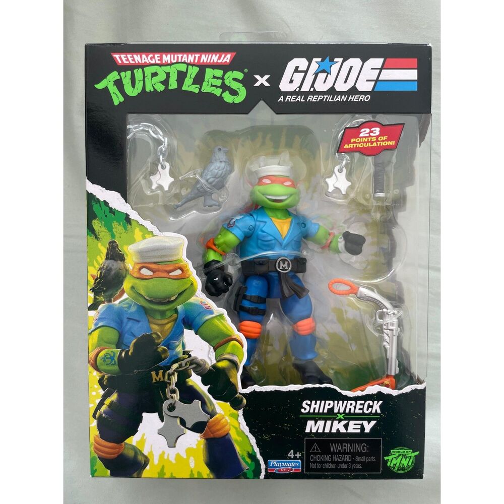 NEW TMNT x G.I. Joe Shipwreck x Mikey Action Figure Playmates Crossover Sealed